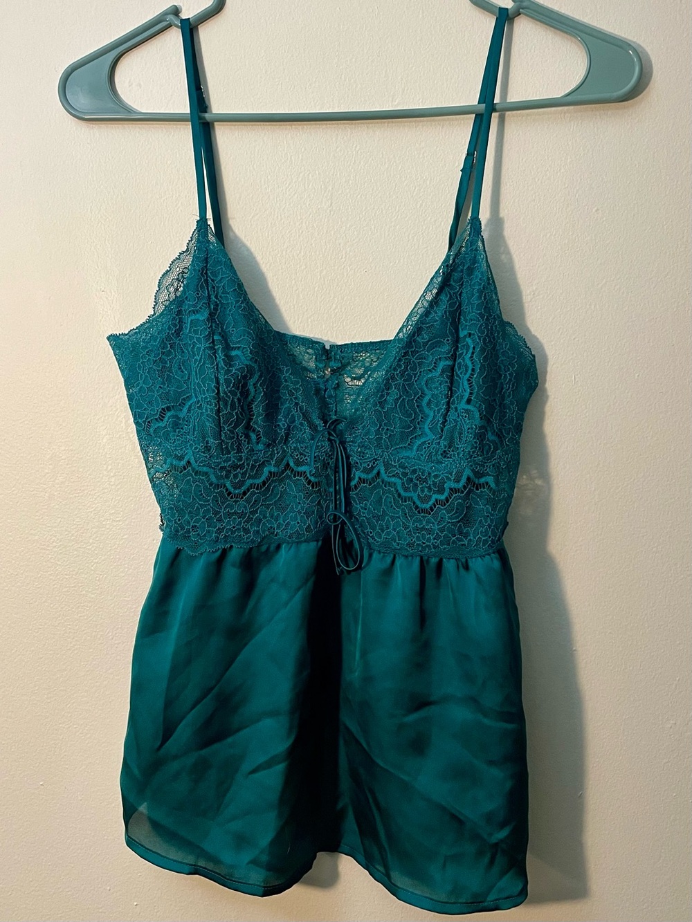 Victoria's Secret Women’s Emerald Green Lace & Satin Sexy Lingerie Cami